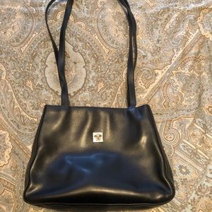 Black leather Versace shoulder bag